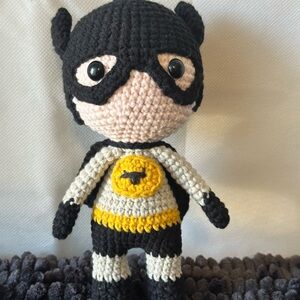 Crochet Superhero Doll with Black Mask